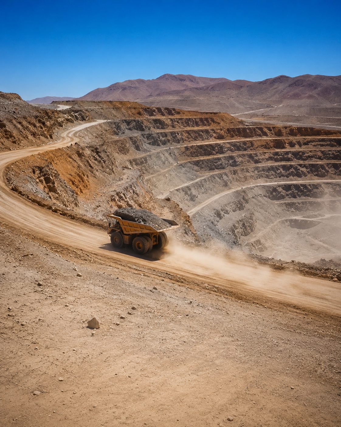 Faena de minería del cobre en el norte de Chile